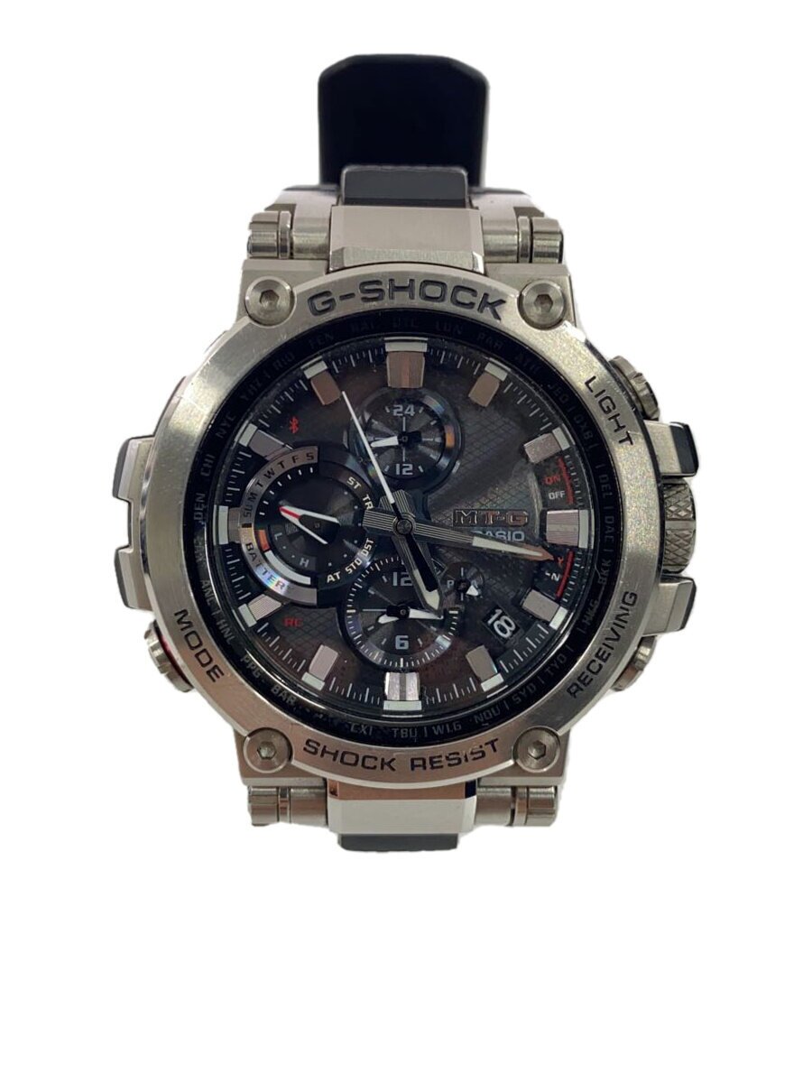 【中古】CASIO◆ソーラーウオッチ・G-SHOCK/アナログ/SLV//【服飾雑貨他】
