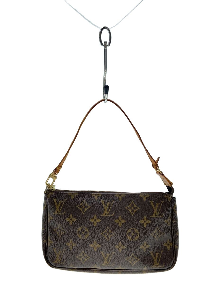 【中古】LOUIS VUITTON◆1)ポシェット・アクセソワール_モノグラム・帆布/PVC/BRW【御徒面子】