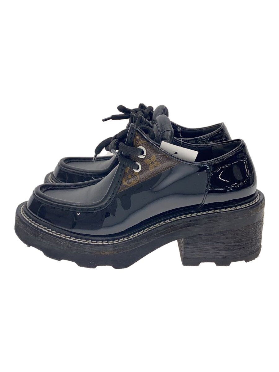 【中古】LOUIS VUITTON◆LVボブールライン パテントレザーローファー/御召しものシューズ/37.5/BLK/MA0159【シューズ】