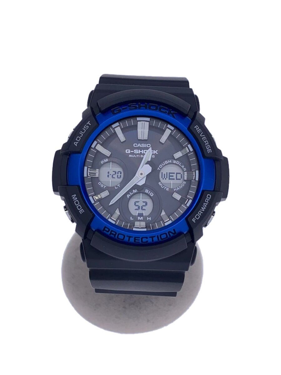 【中古】CASIO◆ソーラーウオッチ・G-SHOCK/デジアナ/天然ゴム/BLK/BLK/SS【服飾雑貨他】