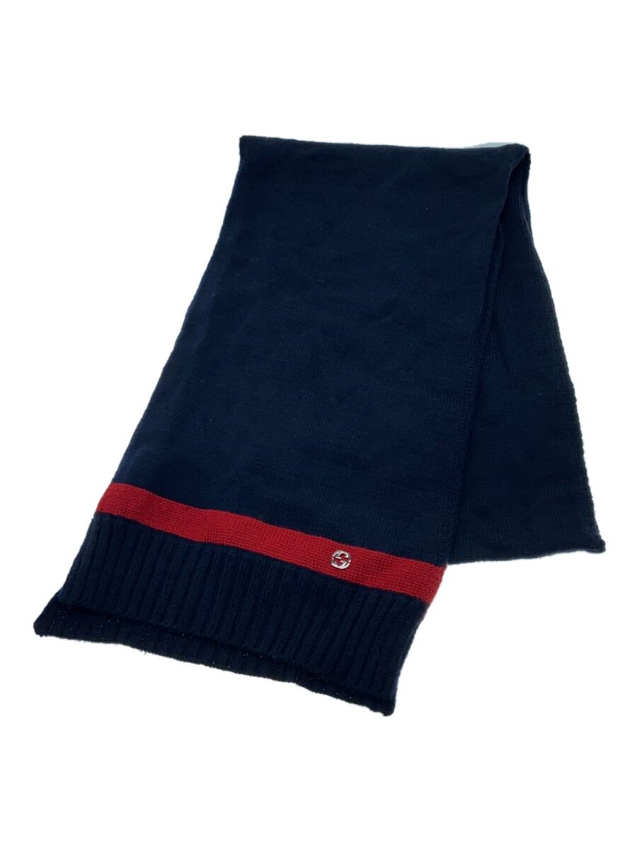 【中古】GUCCI◆えり巻き/--/NVY/メンズ【服飾雑貨他】