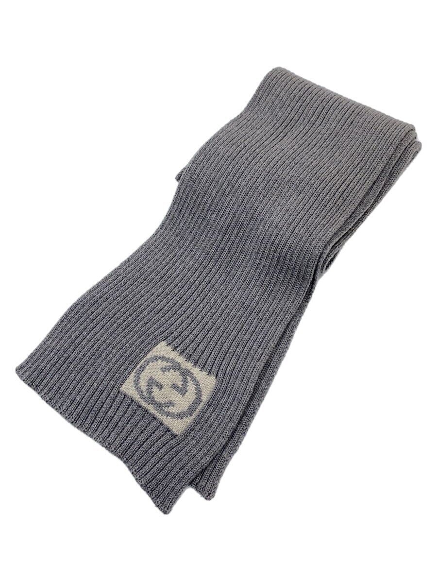 【中古】GUCCI◆えり巻き/羊毛/GRY/レディース/270858 3G206 1463【服飾雑貨他】