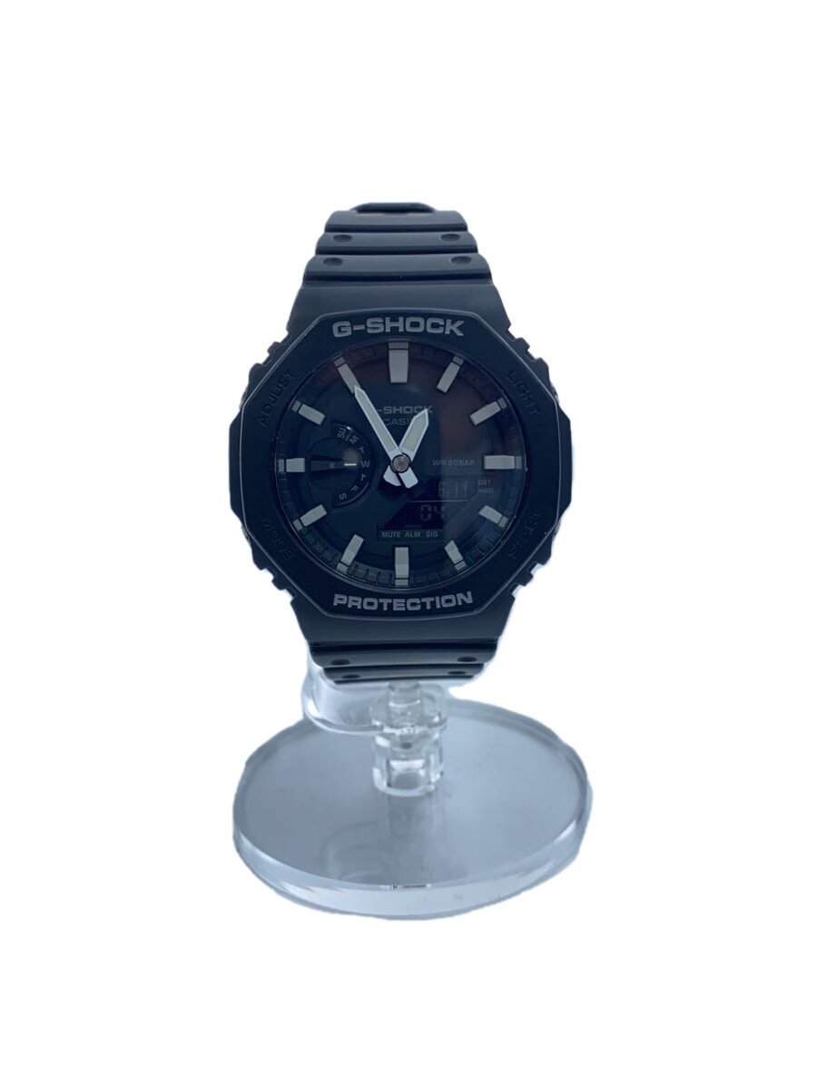 【中古】CASIO◆石英ウオッチ・G-SHOCK/デジアナ/天然ゴム/BLK/2100series【服飾雑貨他】