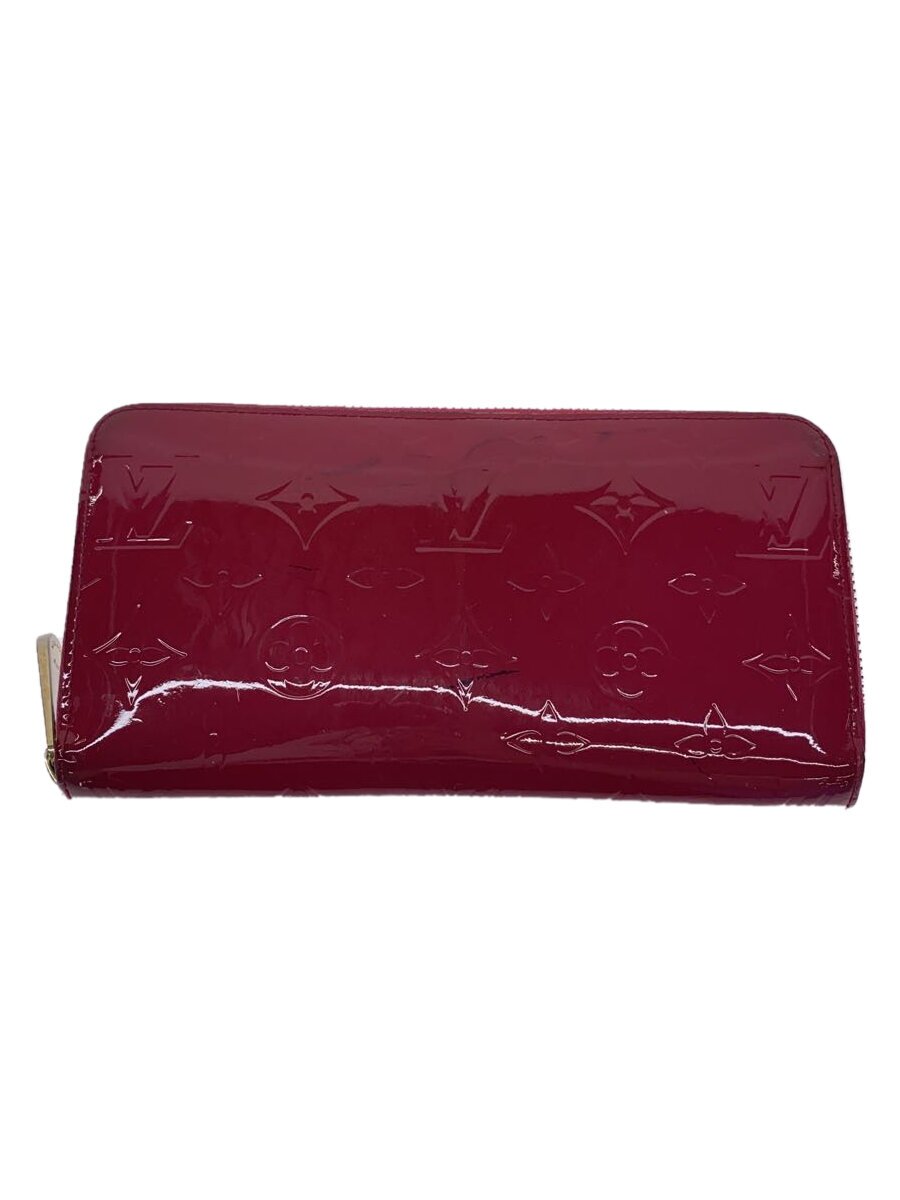 【中古】LOUIS VUITTON◆ジッピー・ウォレット_モノグラム・ヴェルニ/エナメル/RED/レディース【服飾雑貨他】