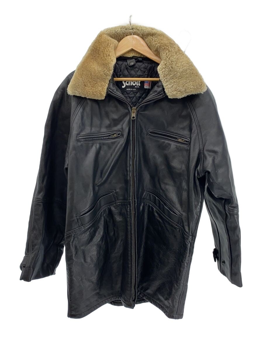 【中古】Schott◆レザージャケット・ブルゾン/46/牛革/BLK/無地【メンズウェア】｜2ｎｄ STREET 店