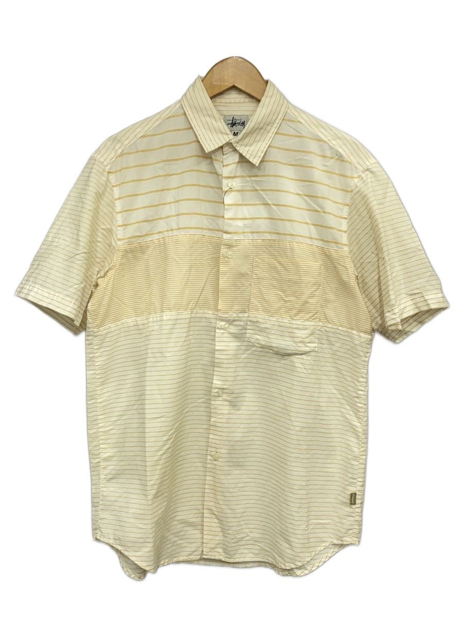【中古】STUSSY◆90s/USA製/年寄りの/半袖プルオーバー/M/綿織物/YLW/間借り人【メンズウェア】