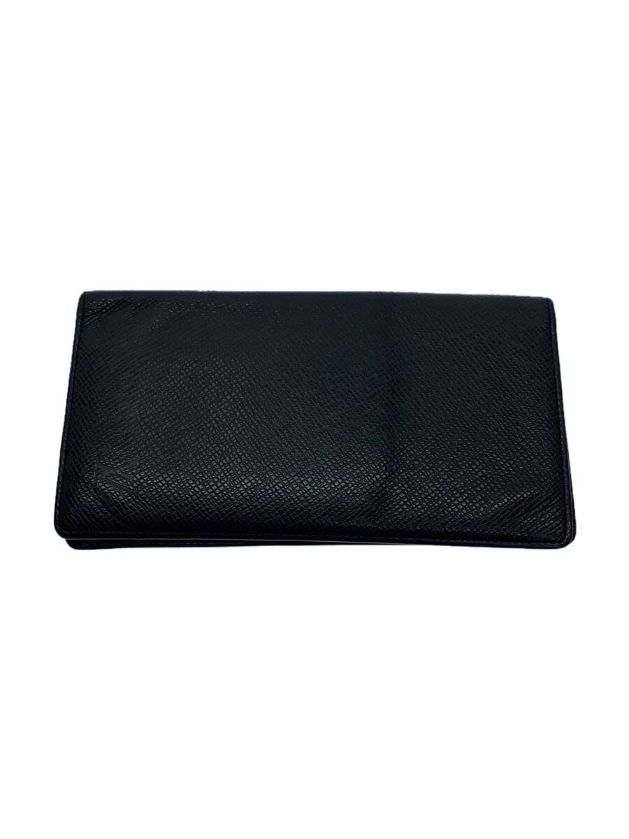 【中古】LOUIS VUITTON◆ポルト・バルール・カルト・クレディ_タイガ_BLK/レザー/BLK/メンズ【服飾雑貨他】