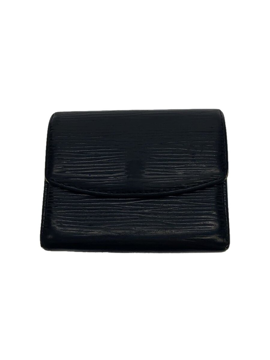 【中古】LOUIS VUITTON◆ポルト・モネ・サーンプル_エピ/レザー/ブラック/コインケース/M63412/使用感有【服飾雑貨他】