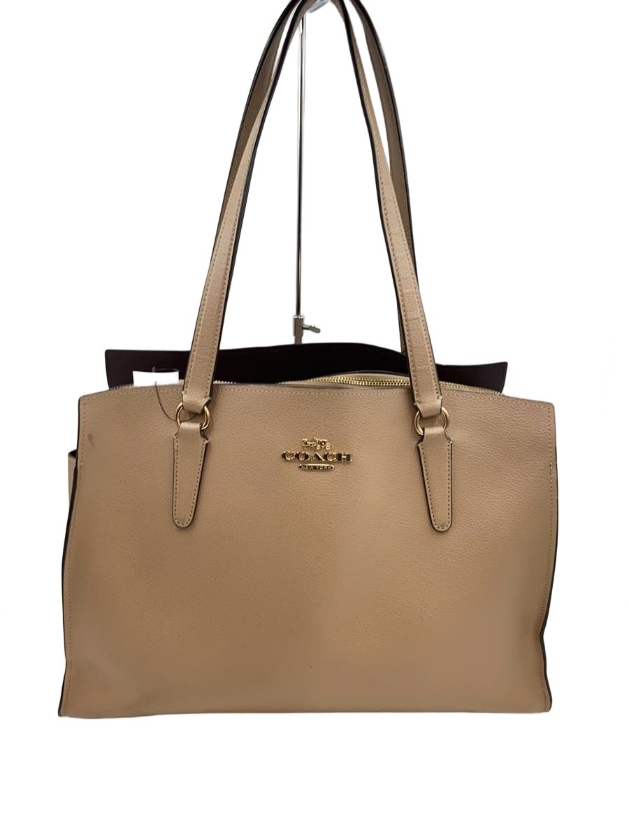 【中古】COACH◆御徒面子/なめし革/BEG/無地/H2248-C4077【御徒面子】