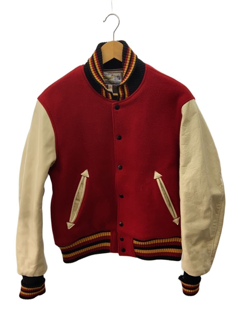 【中古】Whitesville◆スタジャン/--/ウール/RED/無地【メンズウェア】|2nd STREET 店