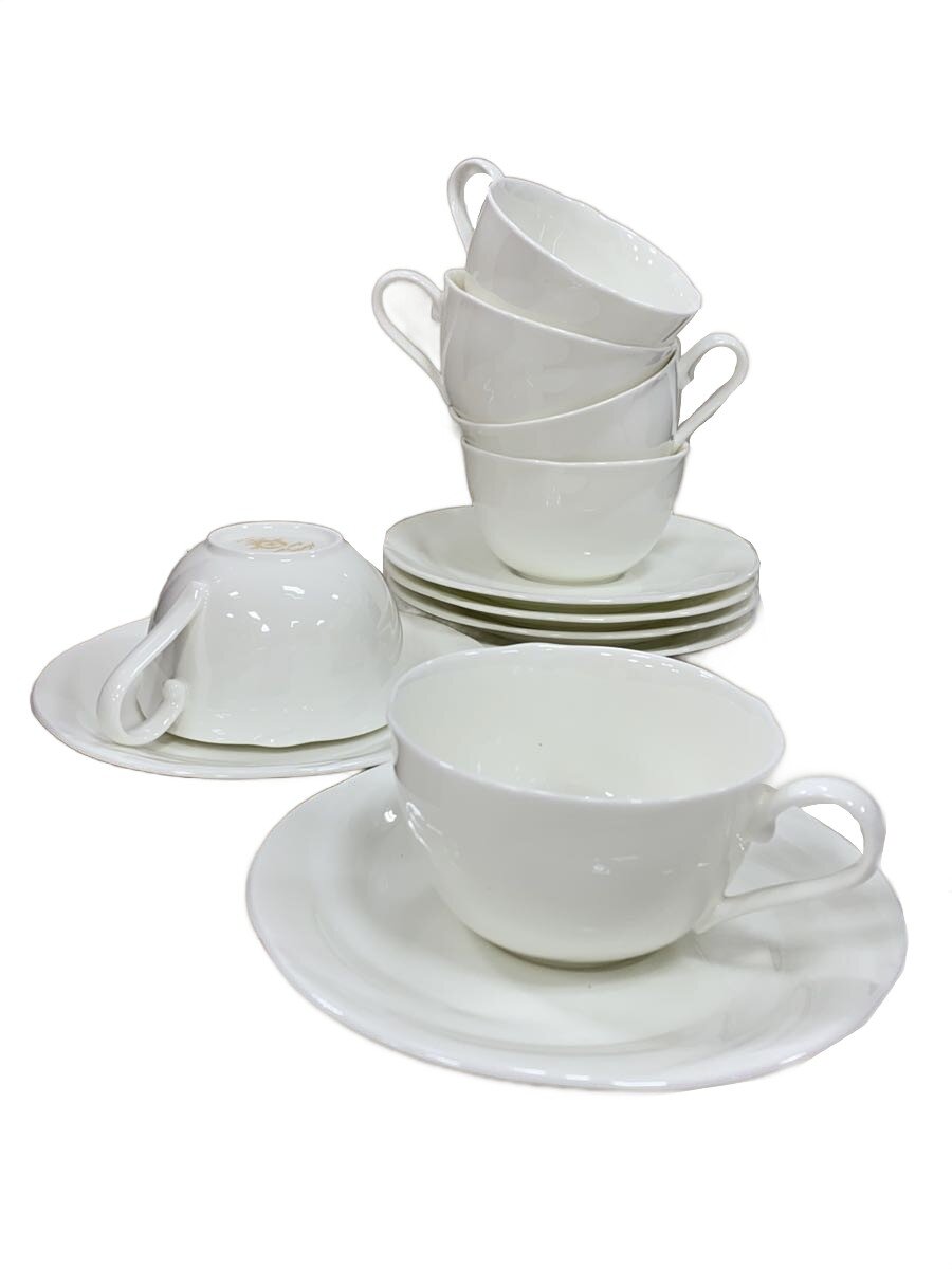 【中古】Noritake◆ENSEMBLE WHITE/カップ&ソーサー/WHT/6客【キッチン用品】 4,374円