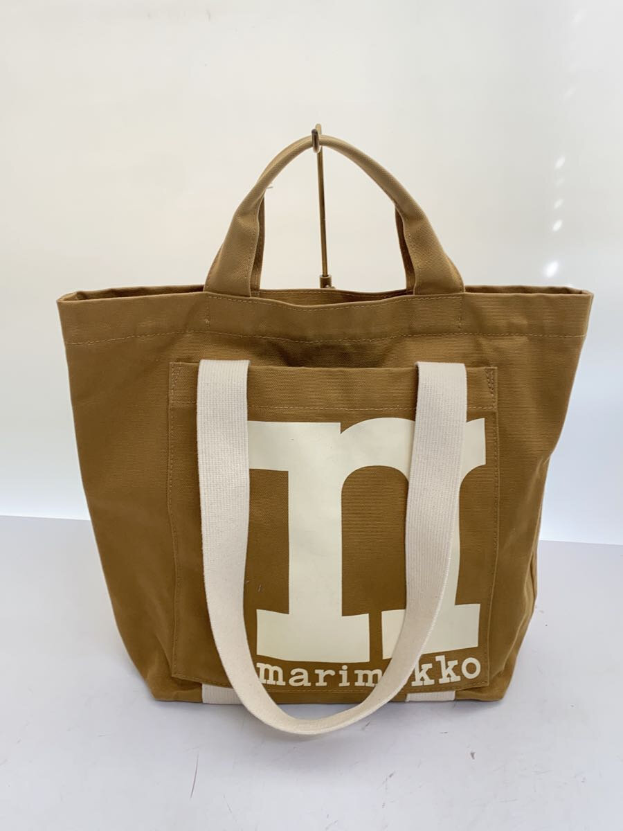 【中古】marimekko◆MONO MINI CITYBAG SOLID/帆布/KHK/092828【御徒面子】