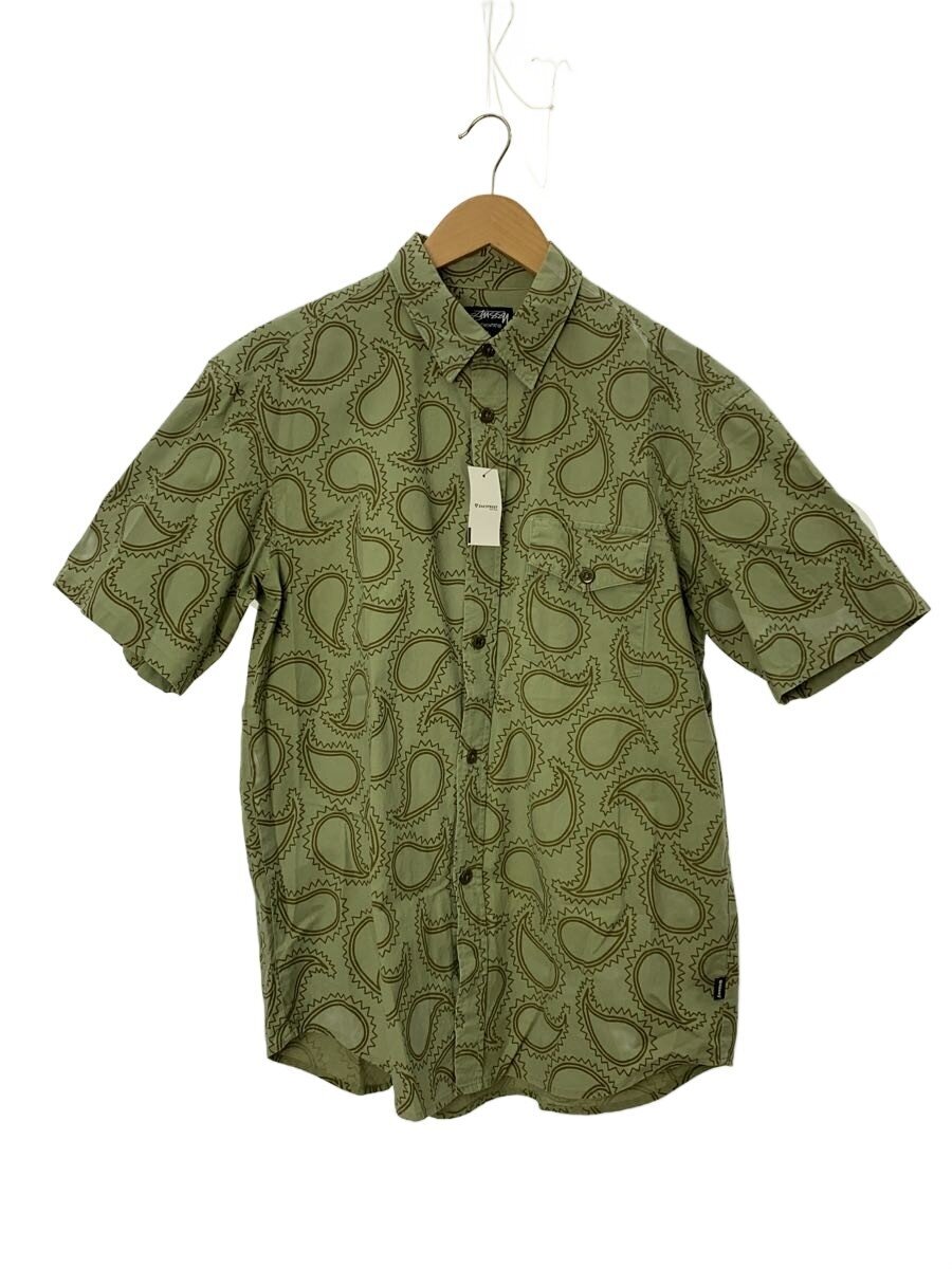 【中古】STUSSY◆00s/USA製/半袖プルオーバー/M/綿織物/KHK/ペーズリー【メンズウェア】
