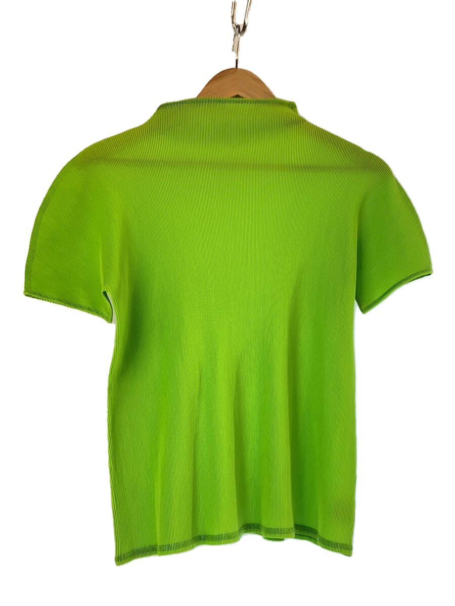 【中古】PLEATS PLEASE ISSEY MIYAKE◆ジハイネック/半袖/3/ポリエステル/緑であること/PP21-FK303【レディース御召しもの】