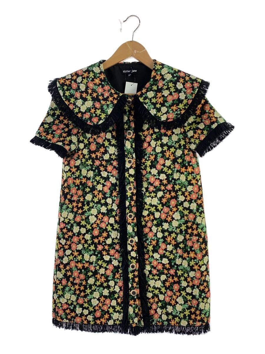 【中古】sister jane◆半袖ワンピース/XS/ポリエステル/BLK/総柄/dr1748mul//【レディースウェア】|2nd STREET 店