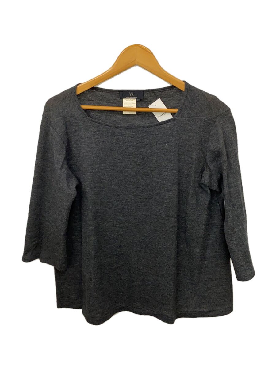 【中古】Y’s◆長袖カットソー/3/羊毛/BLK/無地/YY-T67-185【レディース御召しもの】