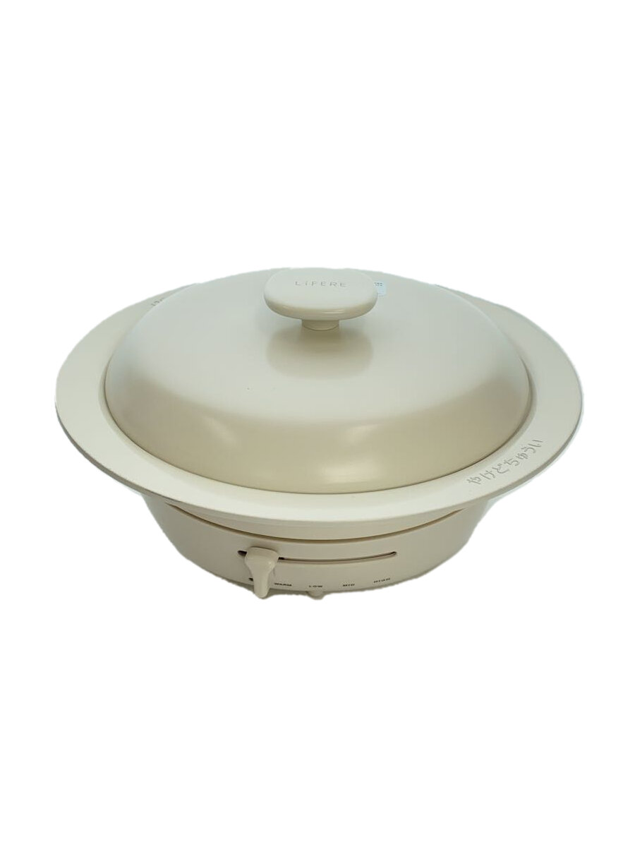 【中古】ELECOM◆ホットプレート LiFERE HOT DISH HAC-IH01DWH//【家電・ビジュアル・オーディオ】
