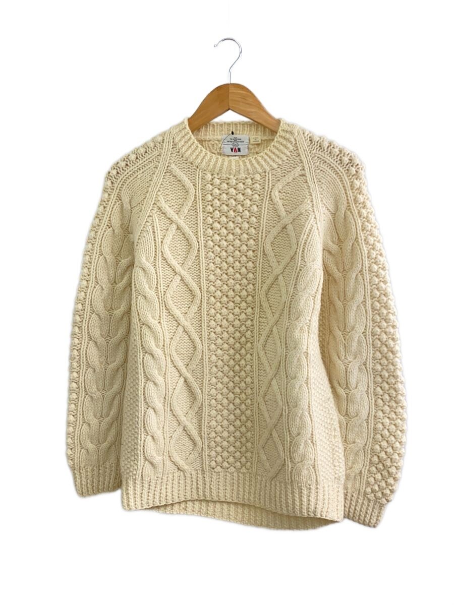 【中古】VAN◆アランニット/フィッシャーマン/ニット・セーター(厚手)/M/ウール/WHT【メンズウェア】|2nd STREET 店