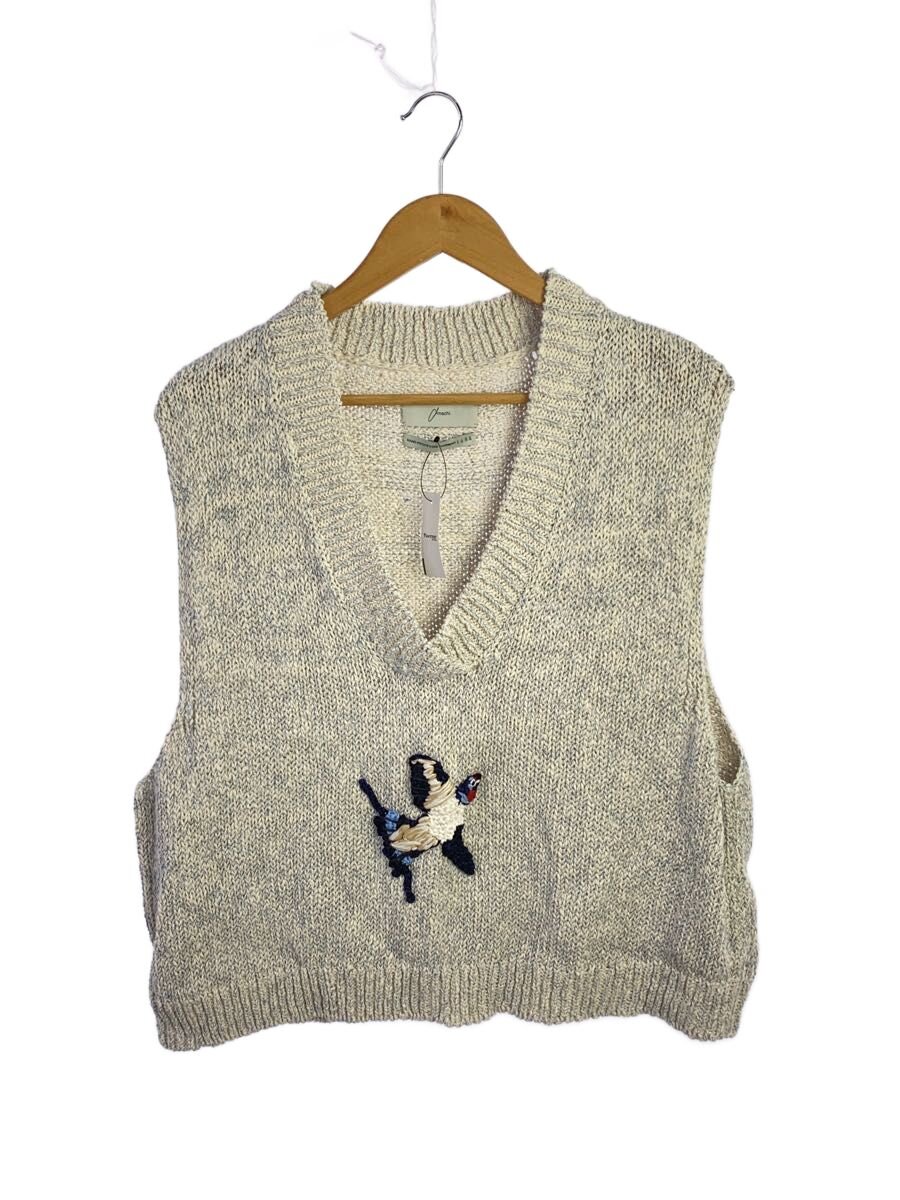 【中古】amachi.◆24年/Swallow Knit Vest Beige/5/綿織物/BEG/014KW-5【メンズウェア】