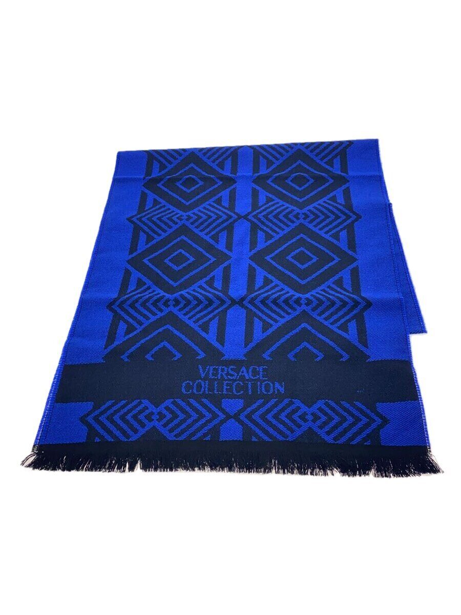 【中古】VERSACE◆袈裟/羊毛/BLU/メンズ【服飾雑貨他】
