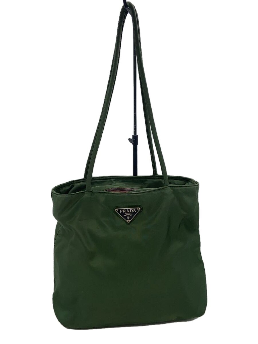 【中古】PRADA◆PRADA トートバッグ/ナイロン/KHK【御徒面子】