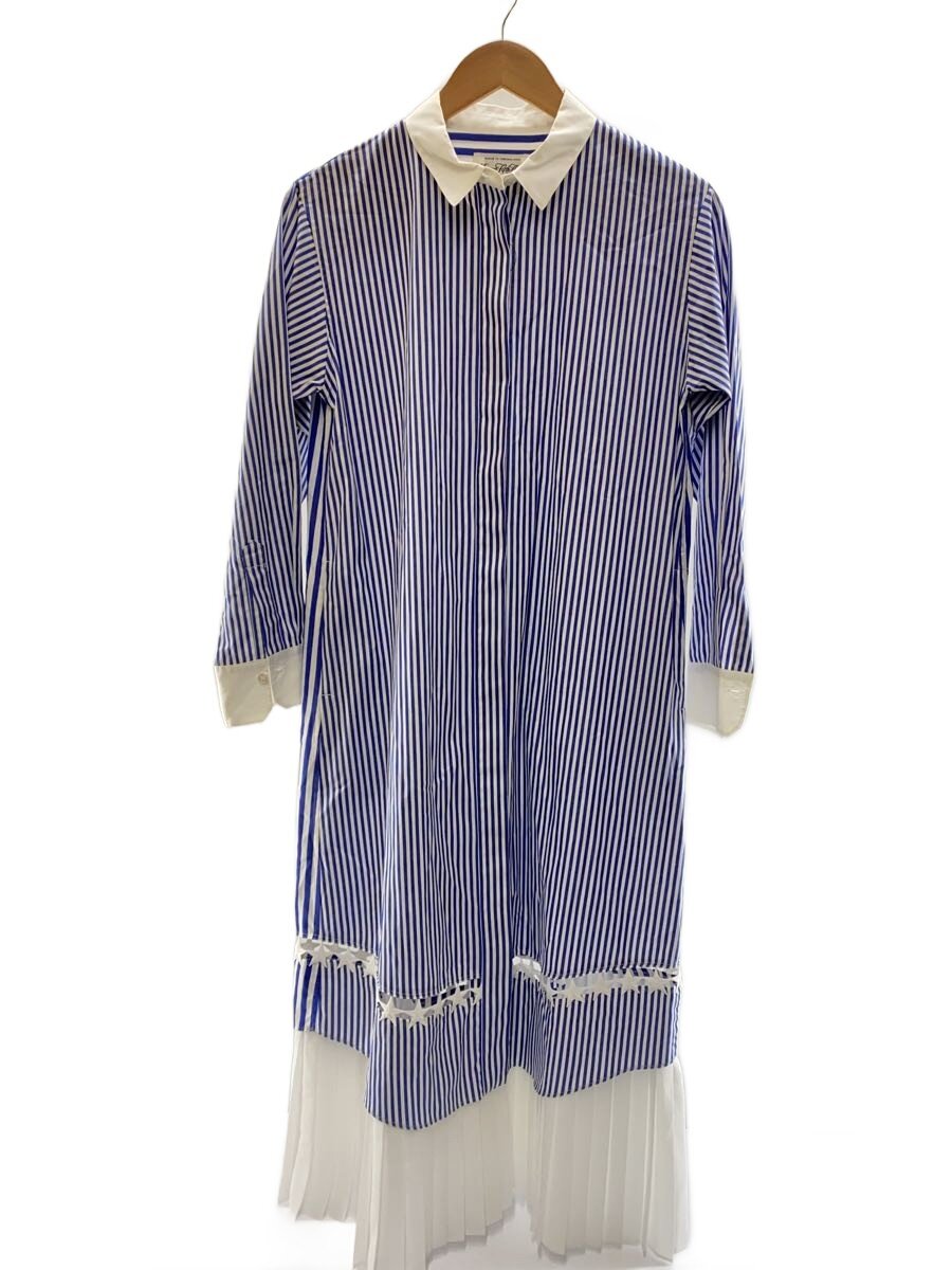 【中古】MUVEIL◆長袖衣装/--/綿織物/BLU/縞模様/A2896FA911【レディース御召しもの】