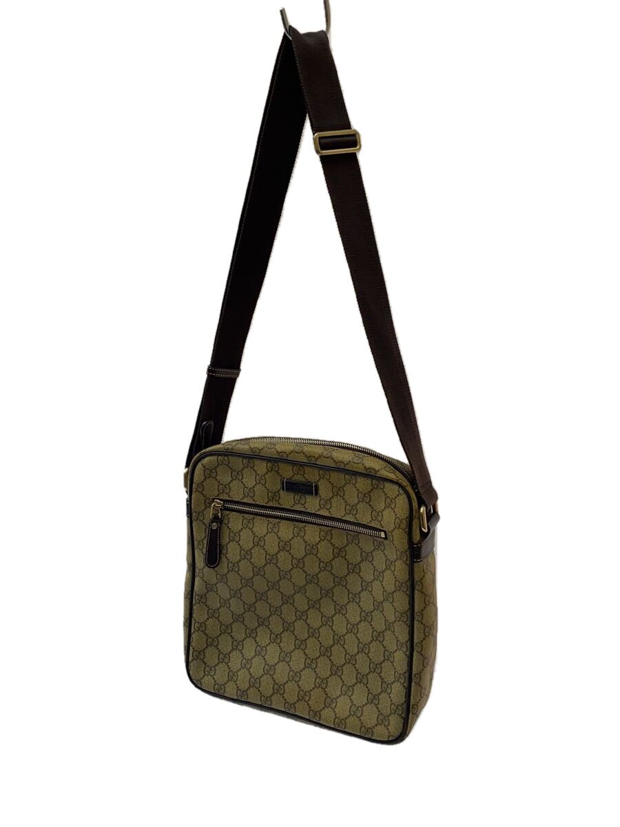 【中古】GUCCI◆ショルダーバッグ_GGスプリーム/PVC/BRW/総柄【御徒面子】
