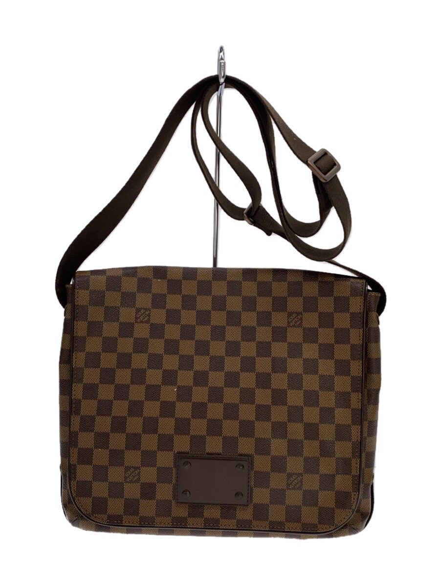 【中古】LOUIS VUITTON◆ブルックリンMM_ダミエ・エベヌ_BRW/PVC/BRW【御徒面子】