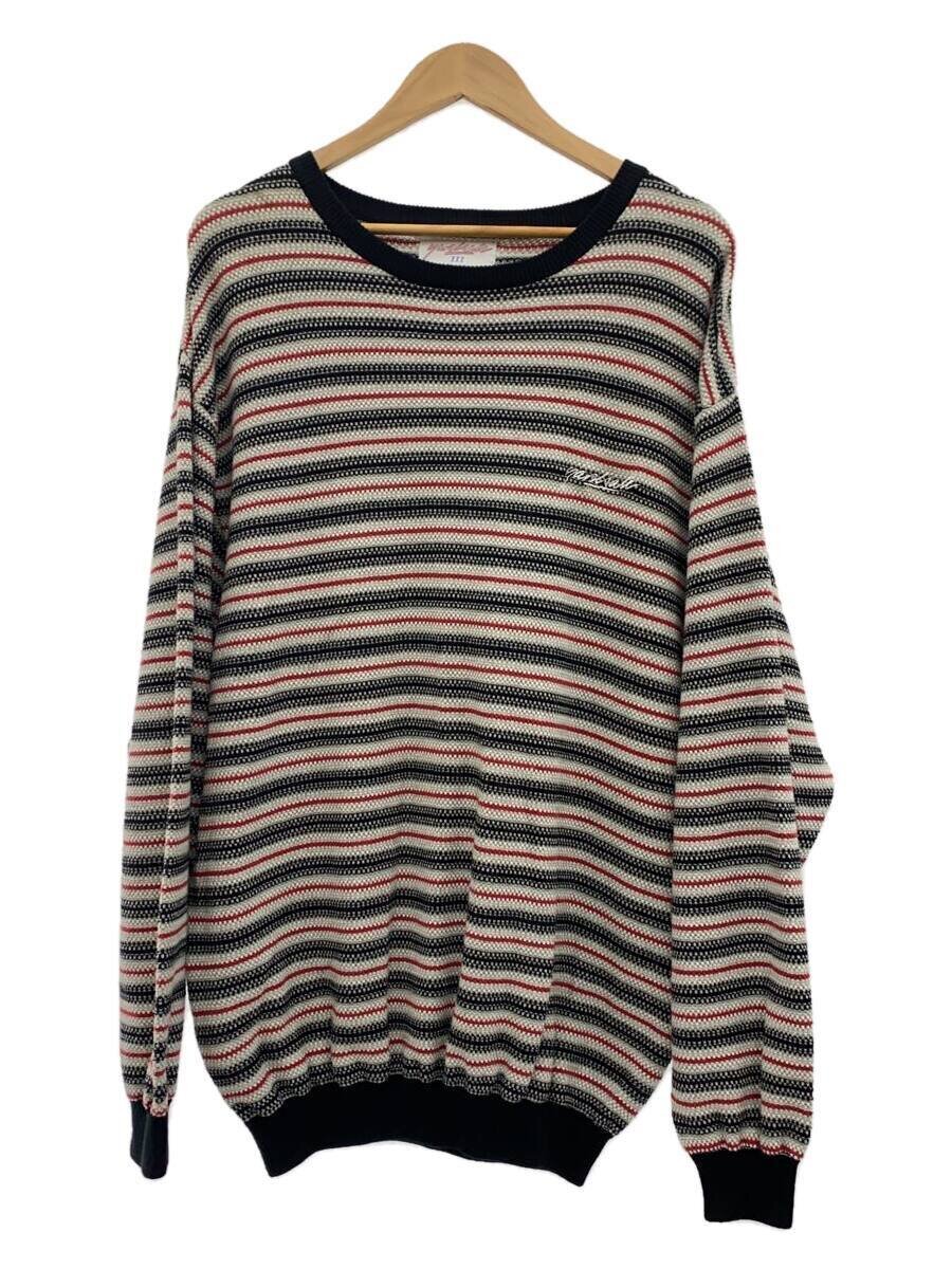 【中古】YARDSALE◆編み物・ティーシャツ(薄っぺら)/XL/綿織物/PNK/縞模様【メンズウェア】