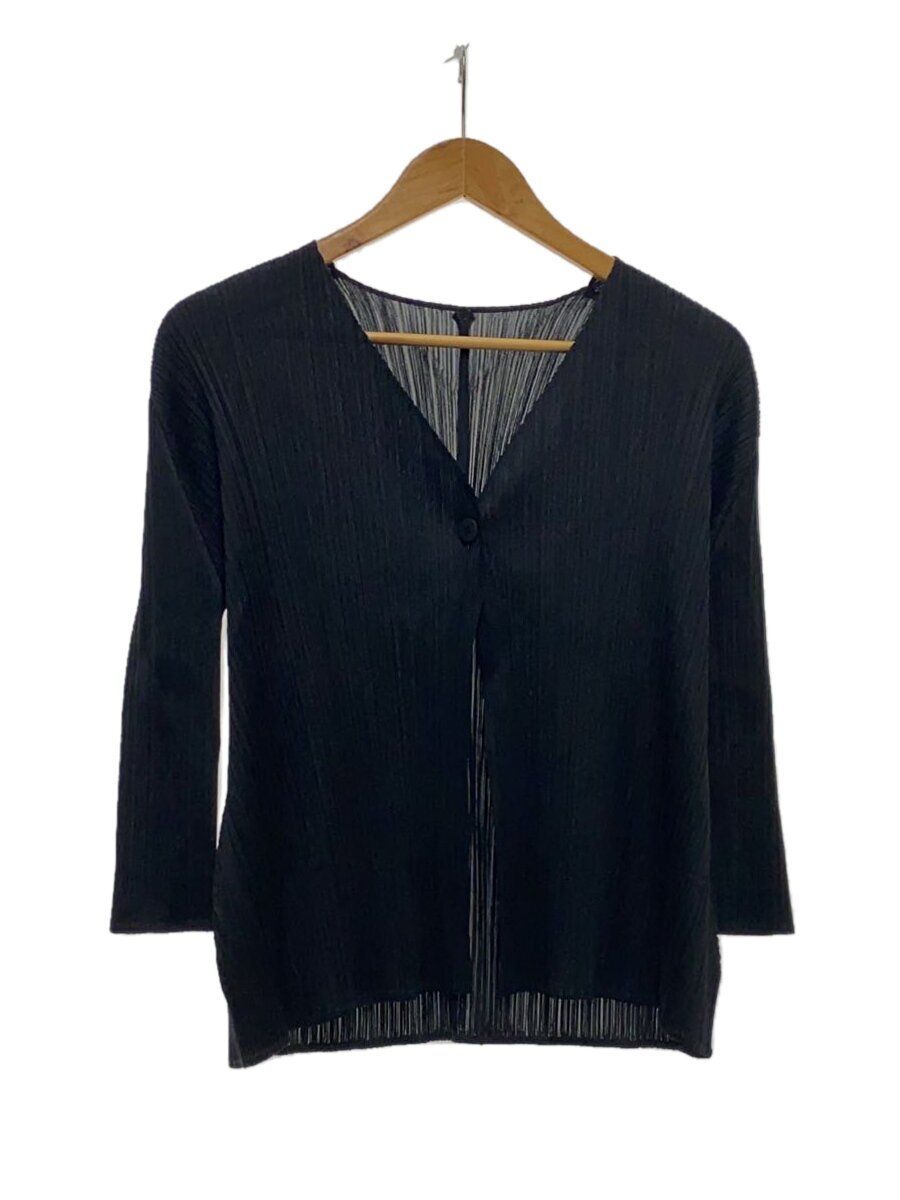 【中古】PLEATS PLEASE ISSEY MIYAKE◆ジレー(薄っぺら)/3/ポリエステル/BLK/PP81-J0222【レディース御召しもの】