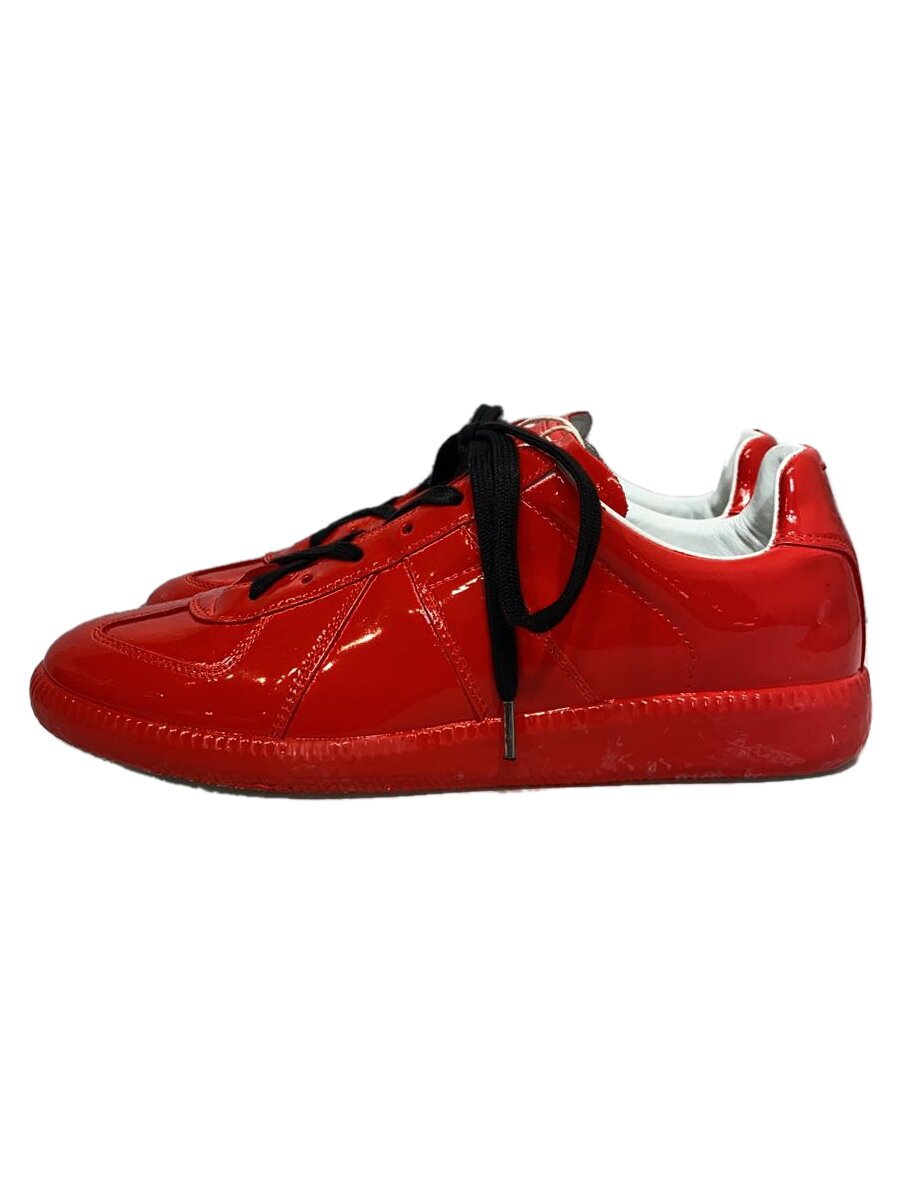 【中古】Maison Margiela◆REPLICA/ジャーマントレーナー/思われ人産業/ローカットスニーカー/37/RED/エナメル//【シューズ】