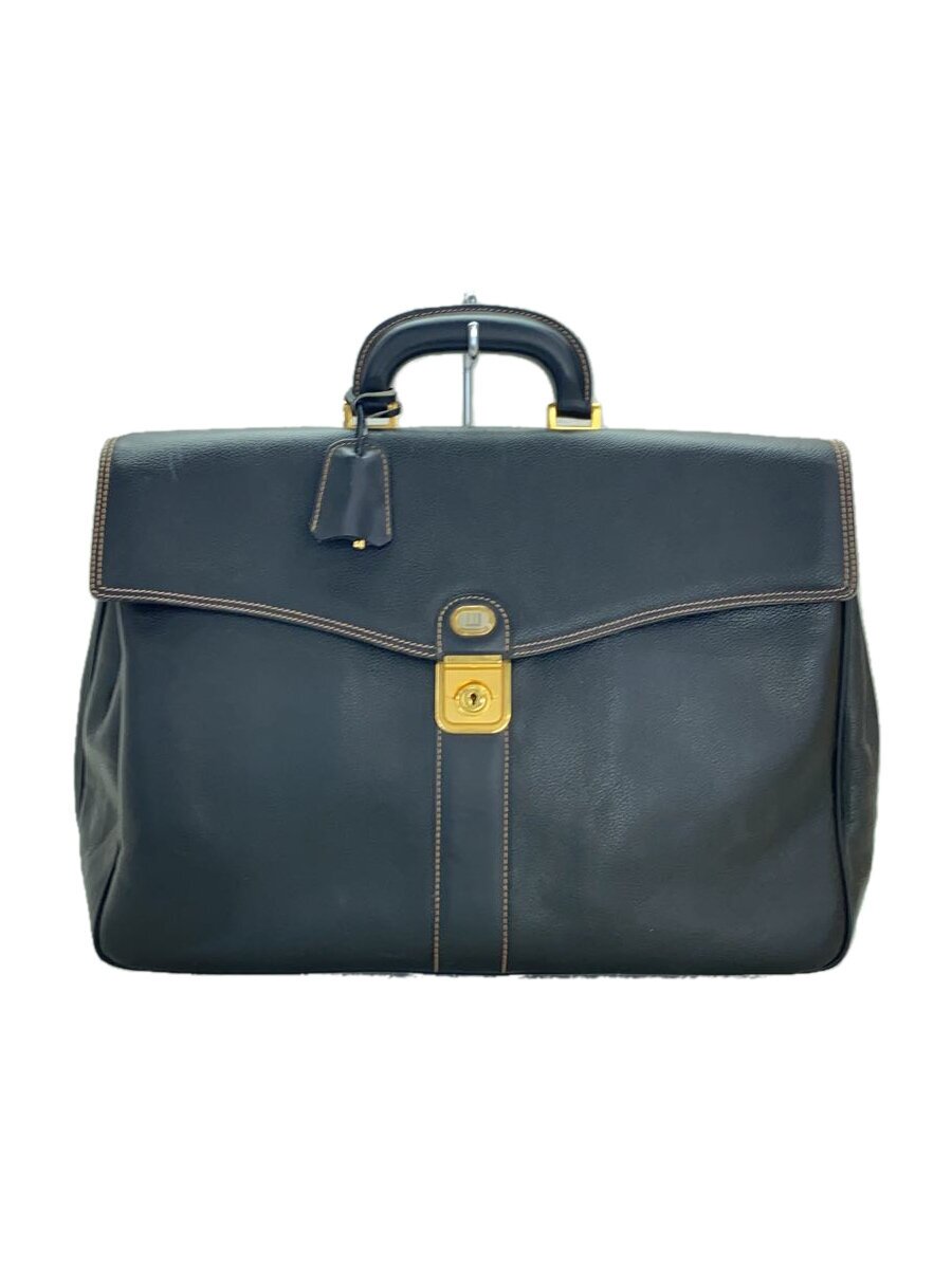 【中古】dunhill◆ブリーフ入れもの/なめし革/BLK/無地【御徒面子】