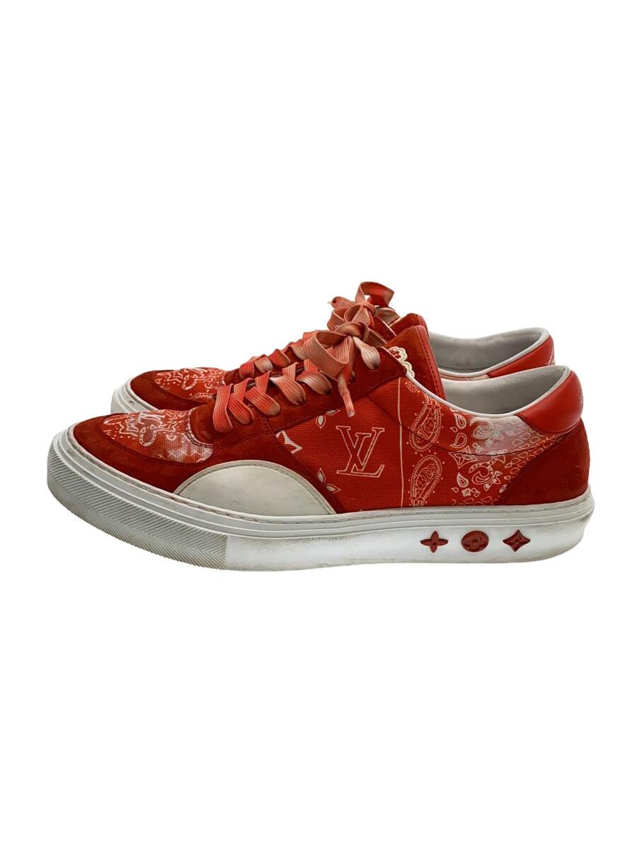 【中古】LOUIS VUITTON◆LV_オリ・ライン_スニーカー/ローカットスニーカー/US7.5/RED/キャンバス/MS0242【シューズ】｜2ｎｄ STREET 店