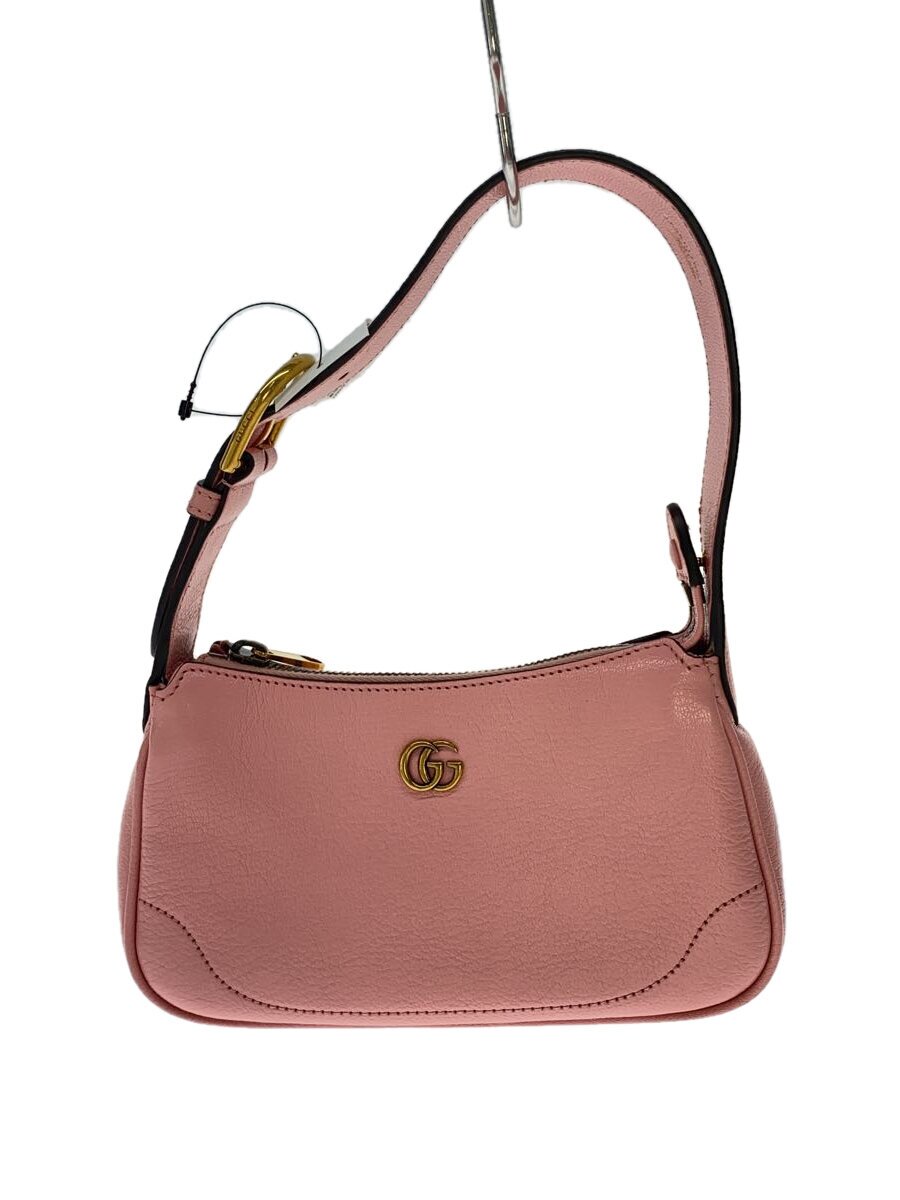 【中古】GUCCI◆ショルダーバッグ/なめし革/PNK/無地【御徒面子】