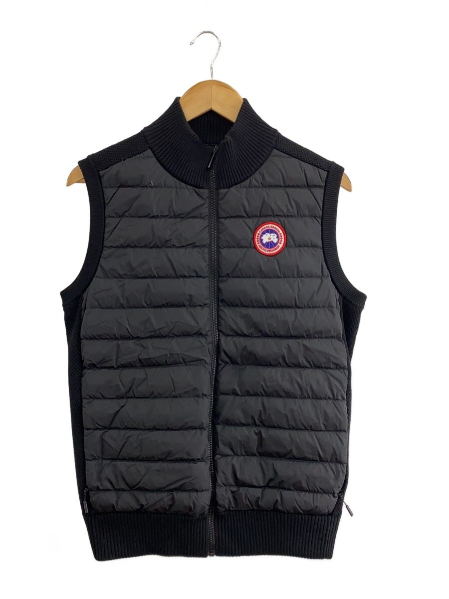 【中古】CANADA GOOSE◆引き舟付き添い人/ハイブリッジニットベスト/落ちこむより良い/S/羊毛/BLK/無地/6829M【メンズウェア】