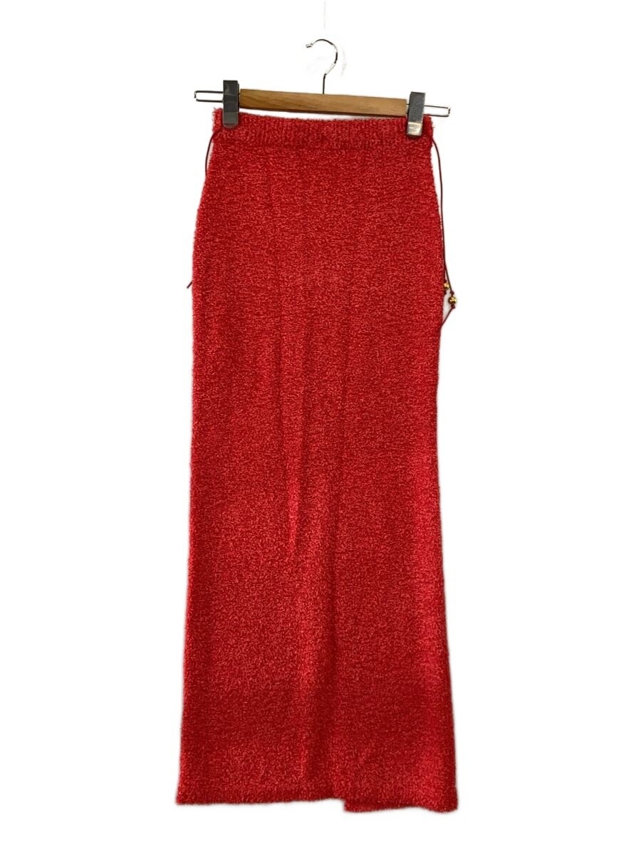 【中古】NKNIT◆dry shaggy KNIT long skirt/ロングスコート/0/ナイロン/RED/NKNIT24SS-N0【レディースお召しもの】