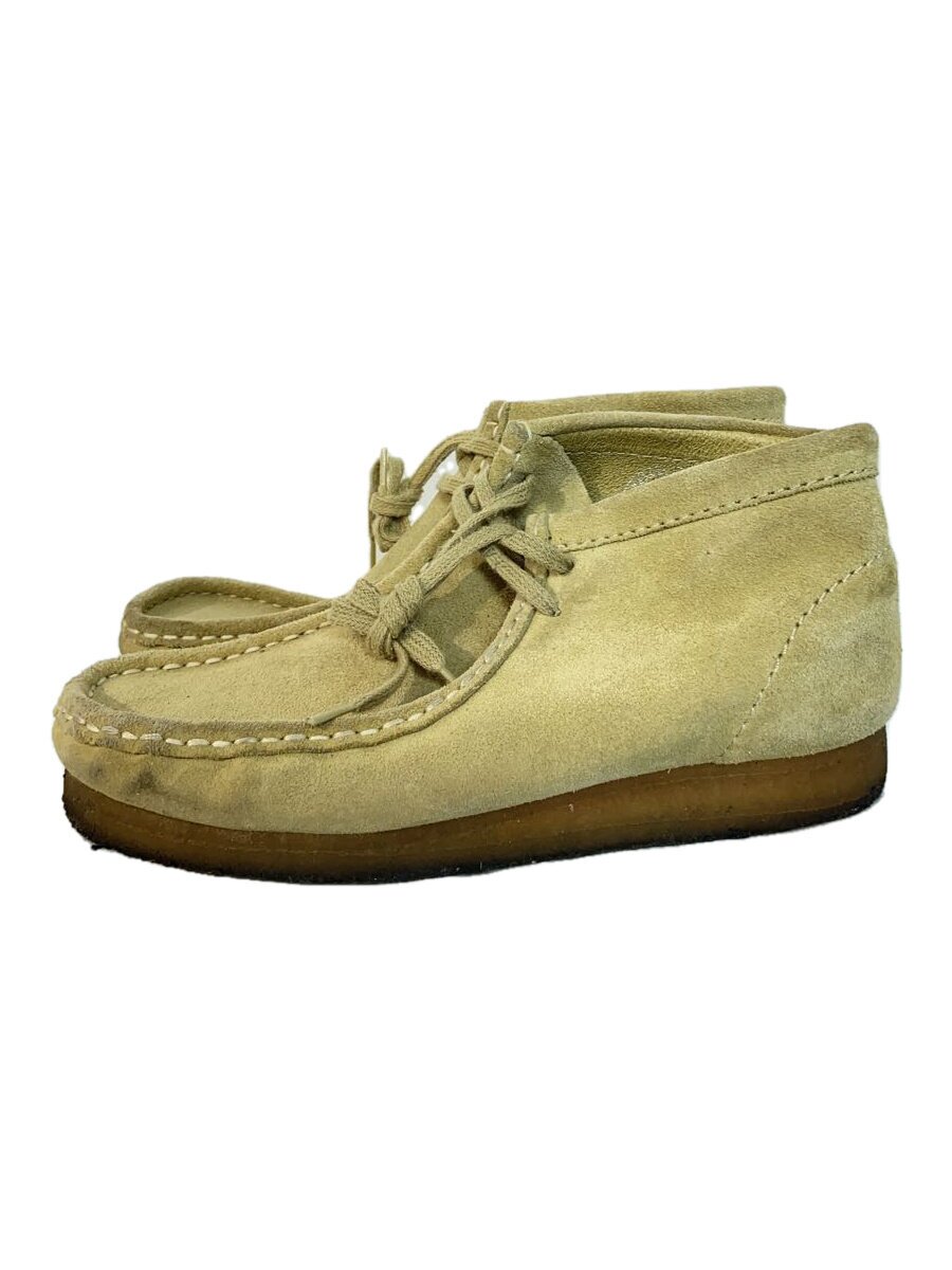 【中古】Clarks◆ブーツ/25.5糎/BEG/スウェード【シューズ】