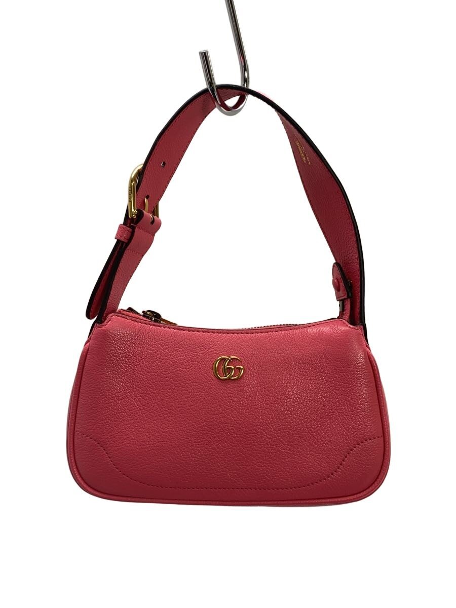 【中古】GUCCI◆ショルダーバッグ/なめし革/PNK/無地【御徒面子】