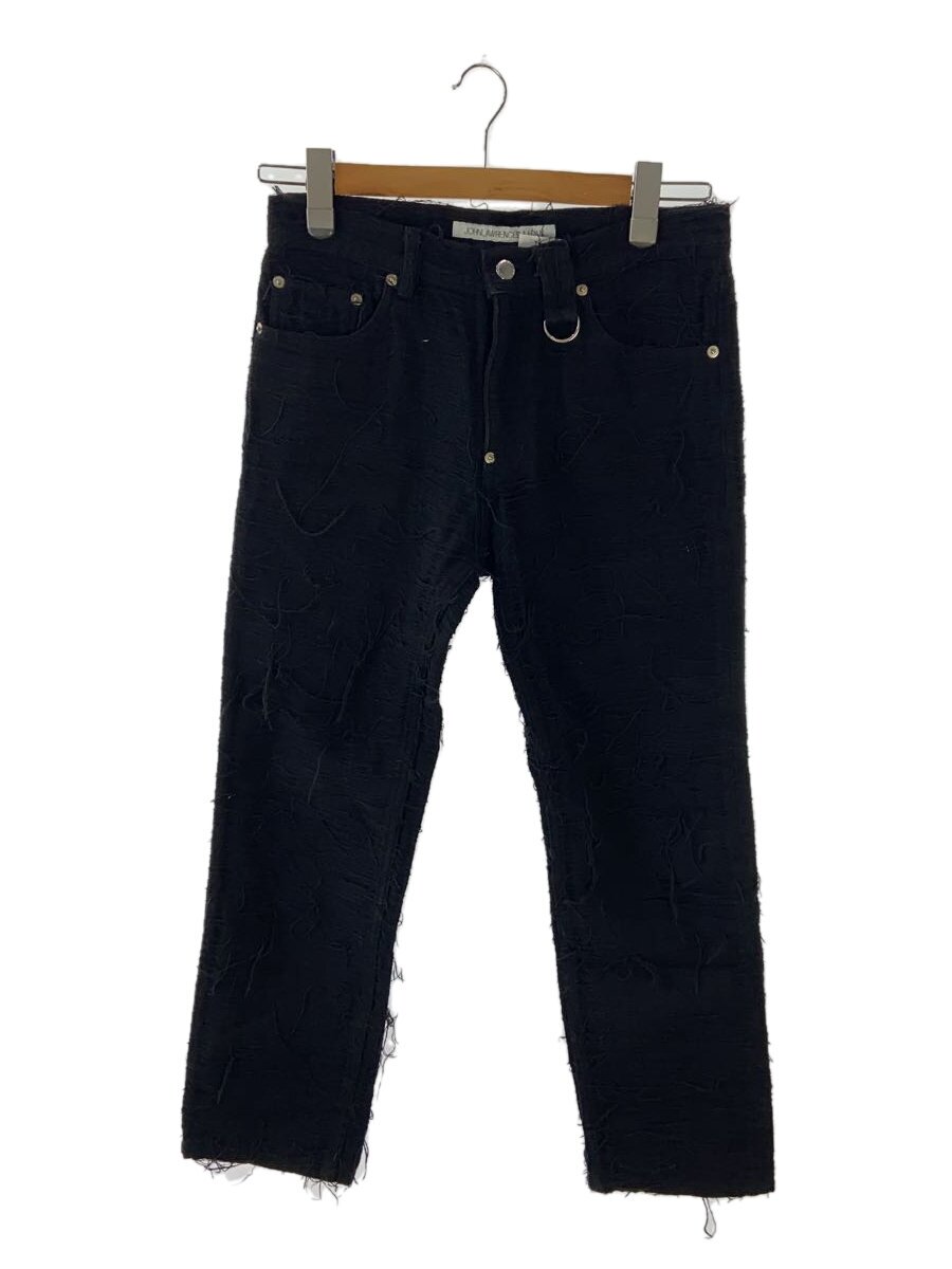 【中古】JOHN LAWRENCE SULLIVAN◆CRASH DENIM 5POCKET PANTS/44/綿織物/BLK/2B019-0322-18【メンズウェア】