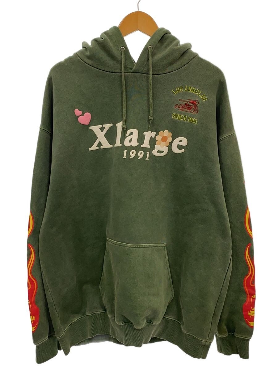 【中古】X-LARGE◆パーカー/L/綿織物/GRN/101223012004【メンズウェア】