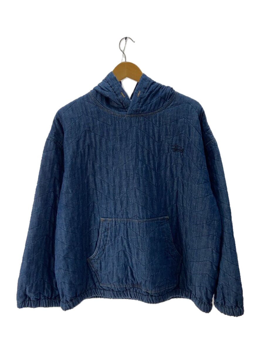 【中古】STUSSY◆Quilted Denim Hoodie/パーカー/M/綿織物/IDG//【メンズウェア】