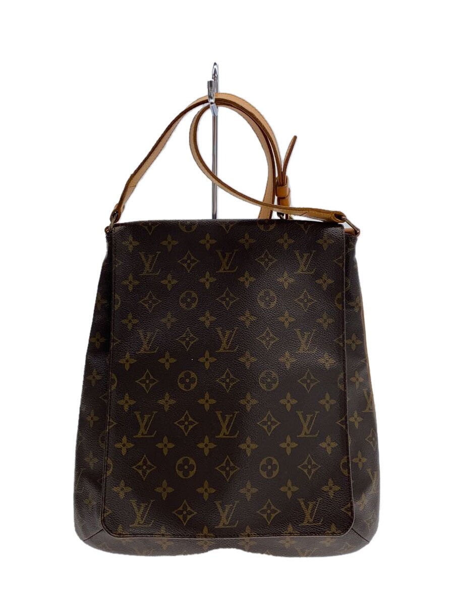 【中古】LOUIS VUITTON◆ミュゼット_モノグラム・帆布_BRW/PVC/BRW【御徒面子】