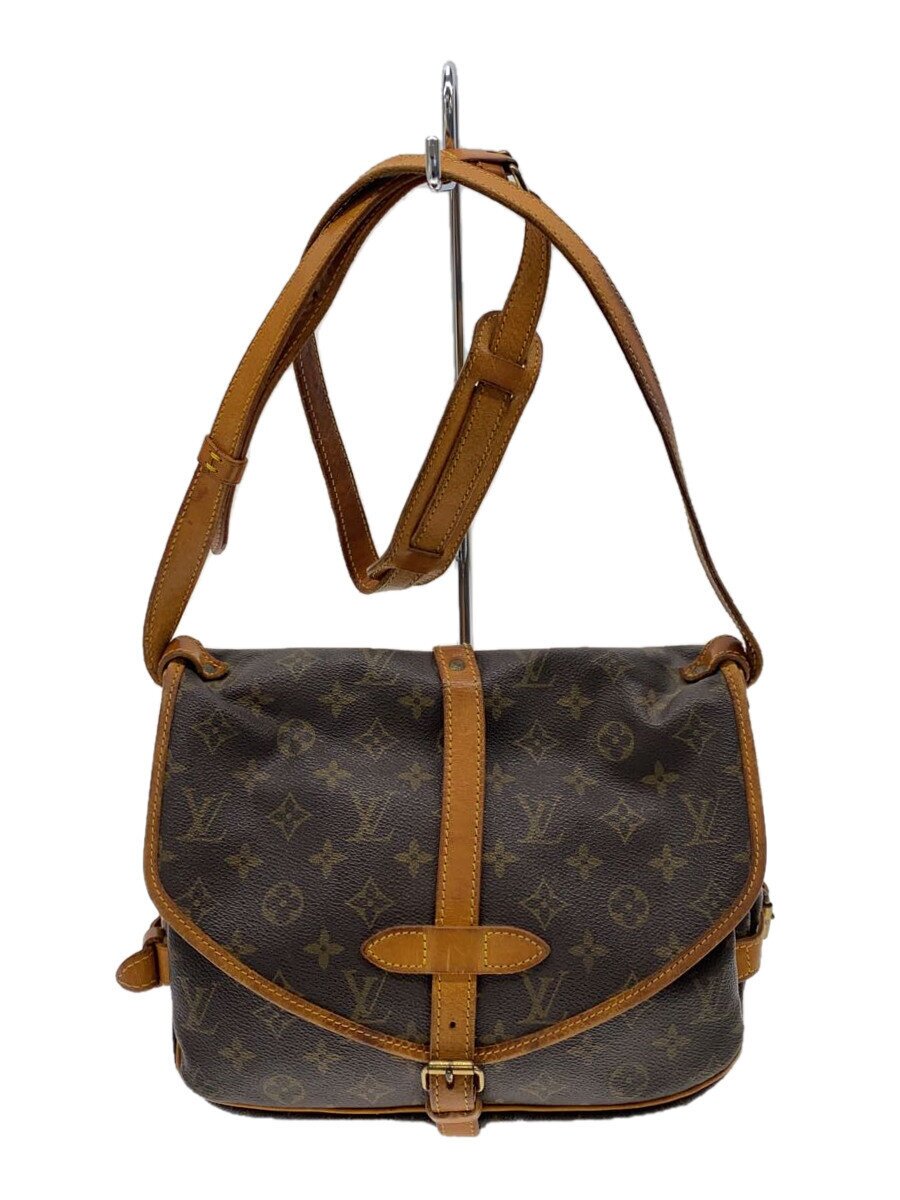 【中古】LOUIS VUITTON◆1)ソミュール30_モノグラム・帆布_BRW/PVC/BRW//【御徒面子】