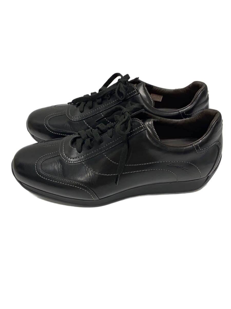 【中古】Santoni◆ローカットスニーカー/US8.5/BLK/なめし革【シューズ】