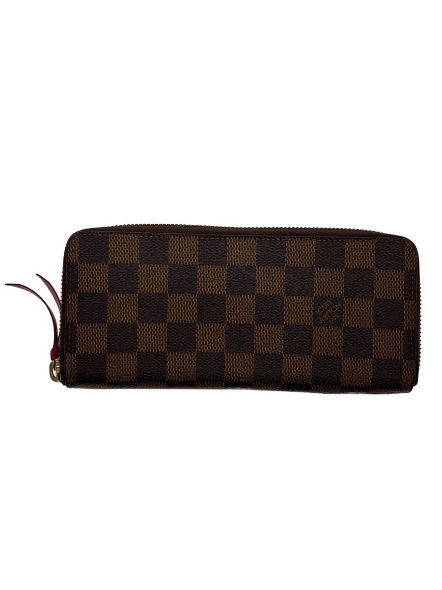 【中古】LOUIS VUITTON◆ポルト・フォイユ・クレマンス_ダミエ・エベヌ/PVC/BRW/総柄/レディース//【服飾雑貨他】
