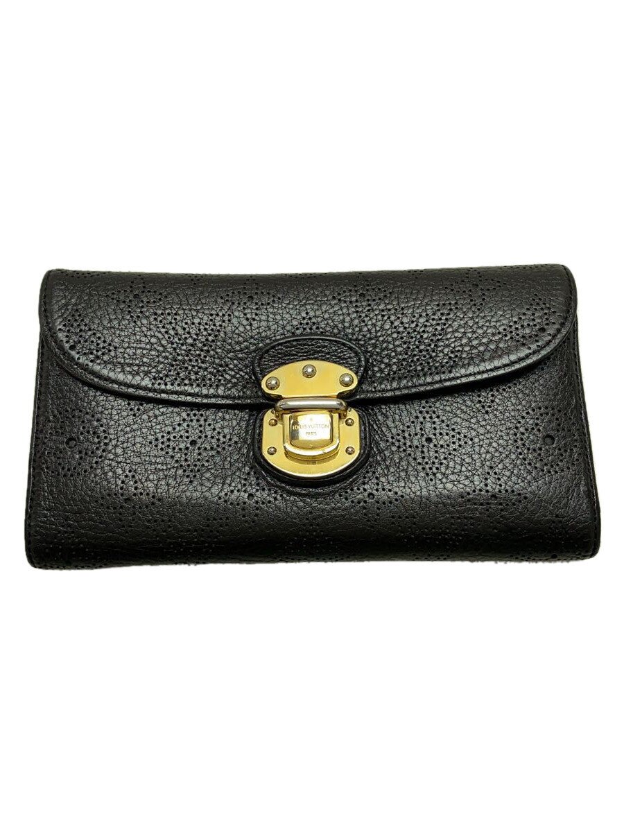 【中古】LOUIS VUITTON◆長札入れ/なめし革/BLK/レディース/m95549//【服飾雑貨他】