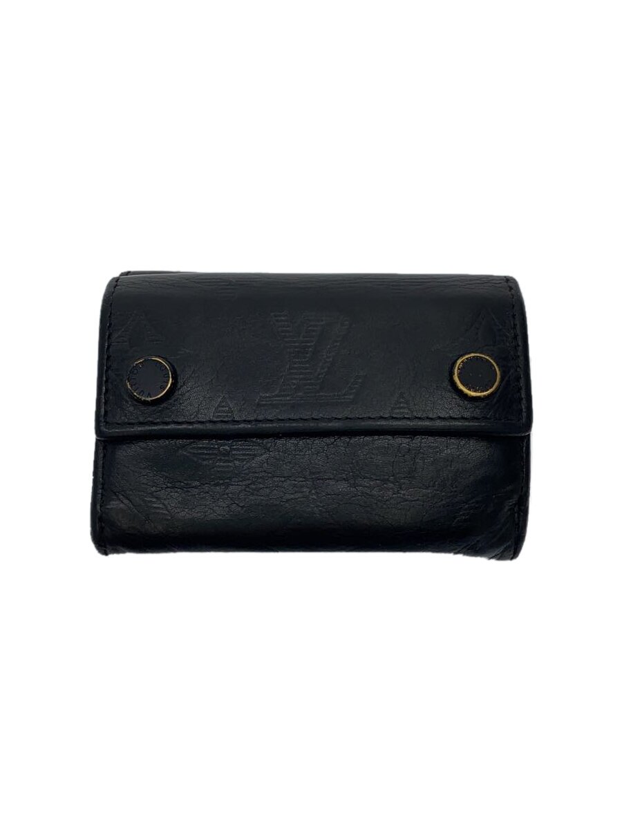 【中古】LOUIS VUITTON◆ディスカバリー・コンパクトウォレット_モノグラム・シャドウ/牛皮/BLK/メンズ/当て嵌める感あり【服飾雑貨他】