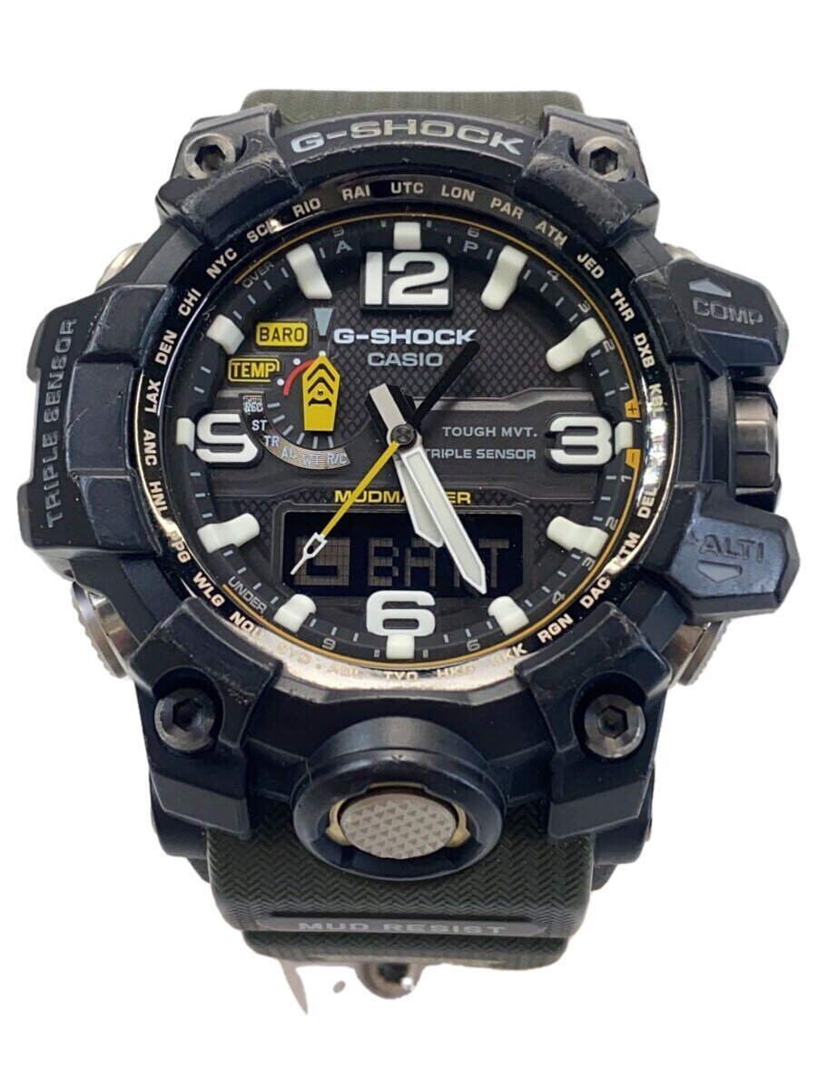 【中古】CASIO◆ソーラーウオッチ・G-SHOCK/デジアナ/BLK/KHK【服飾雑貨他】