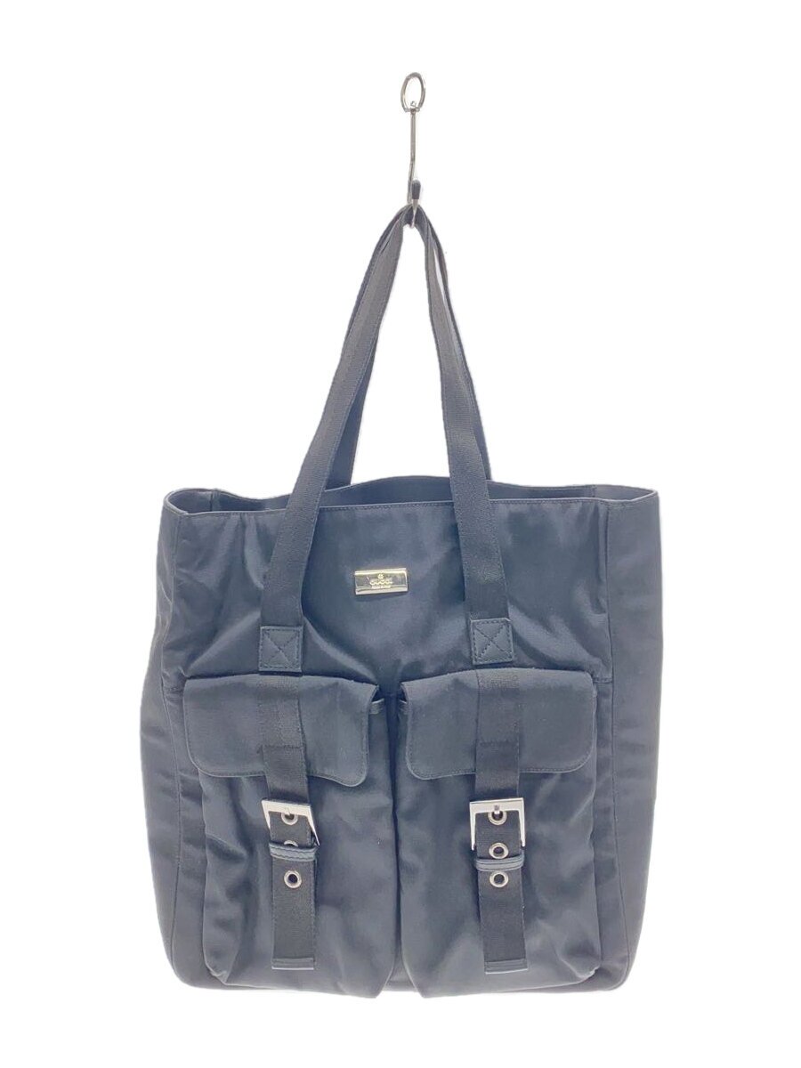 【中古】GUCCI◆トートバッグ/ナイロン/BLK/141196 213317//【御徒面子】