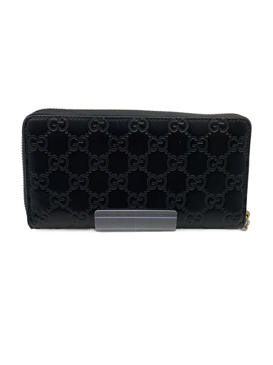 【中古】GUCCI◆長金入れ/なめし革/BLK/総柄/レディース【服飾雑貨他】